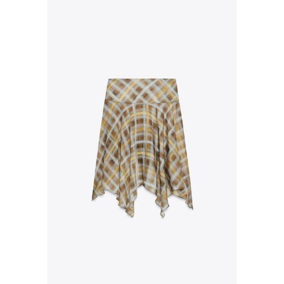 ZARA CHECK MIDI SKIRT - Picture 6 of 7